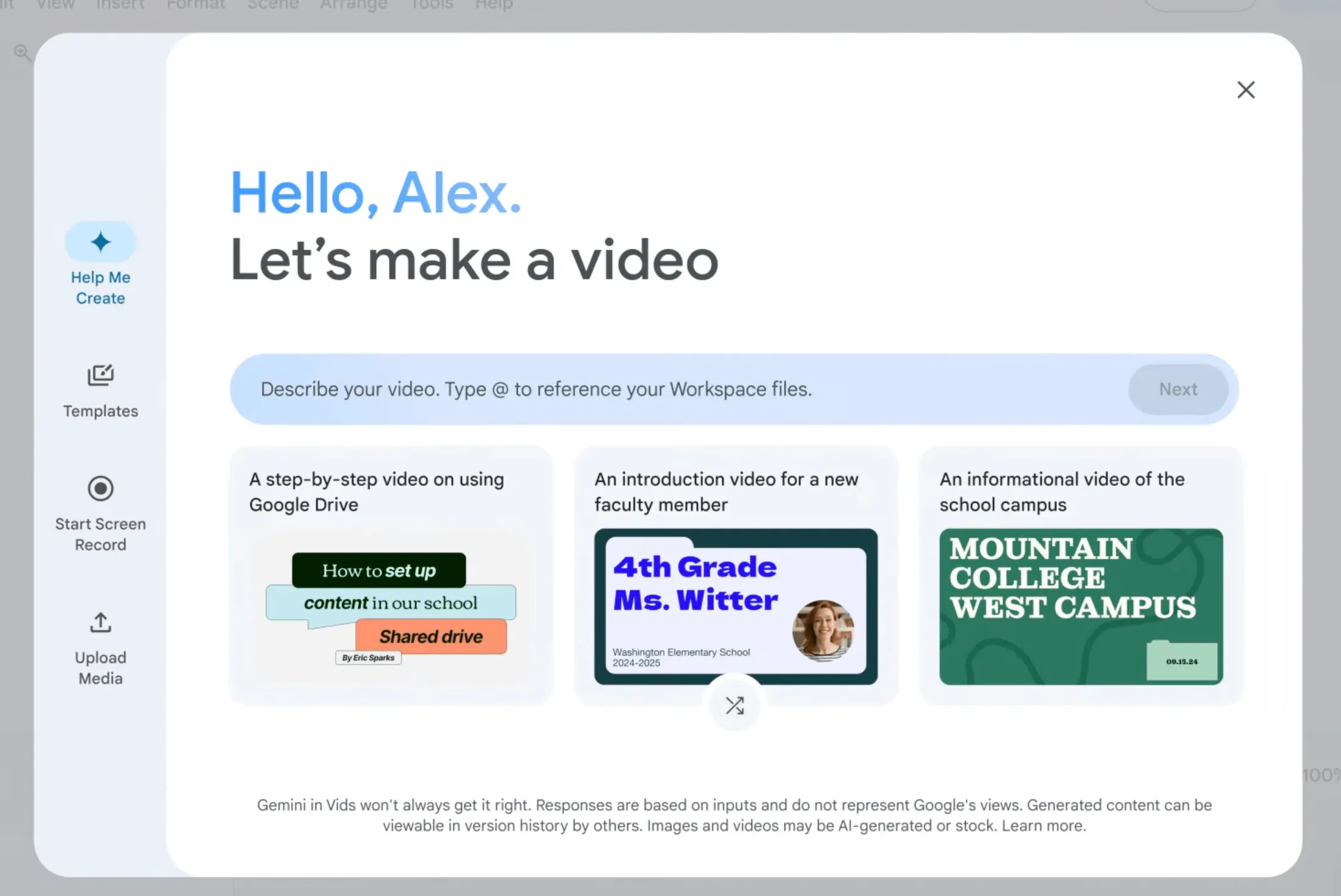 Google libera versão básica do editor de vídeo Vids, movido a IA, para todos os usuários - Imagem do artigo original