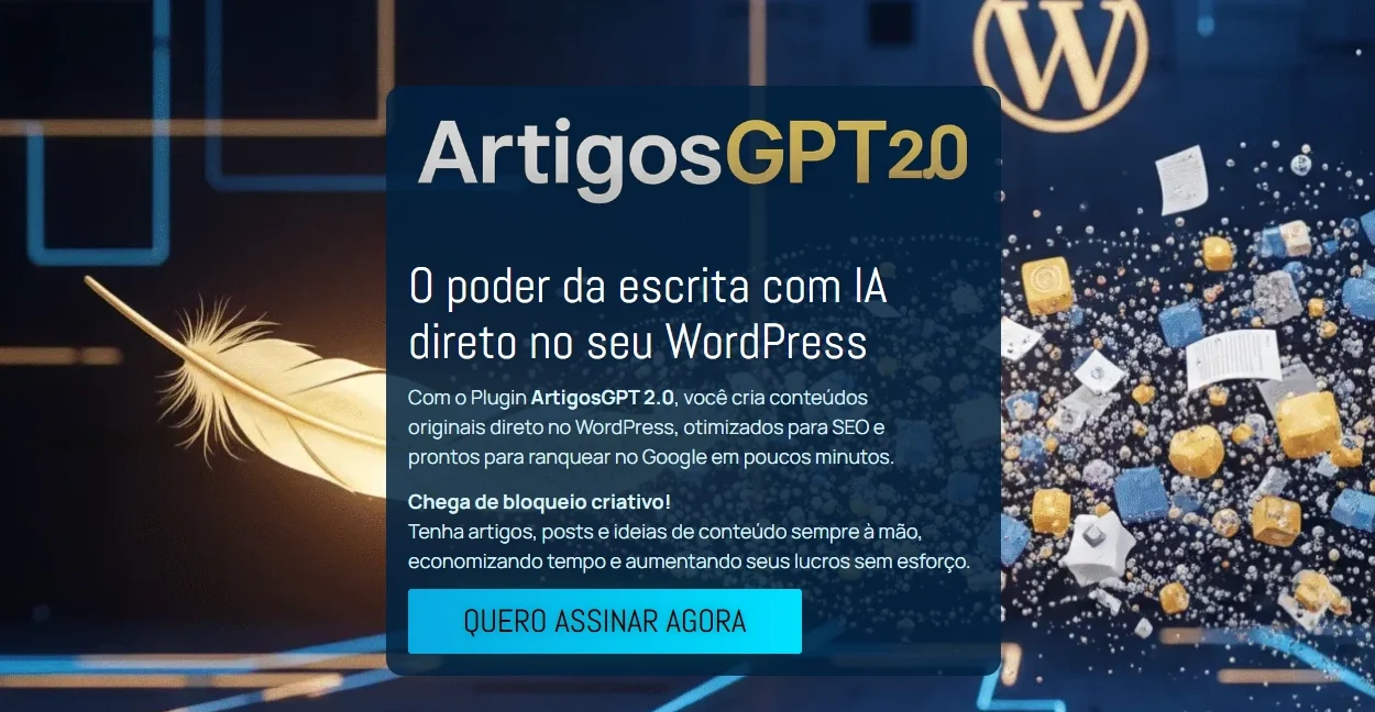 ArtigosGPT 2.0 Para WordPress com Inteligência Artificial
