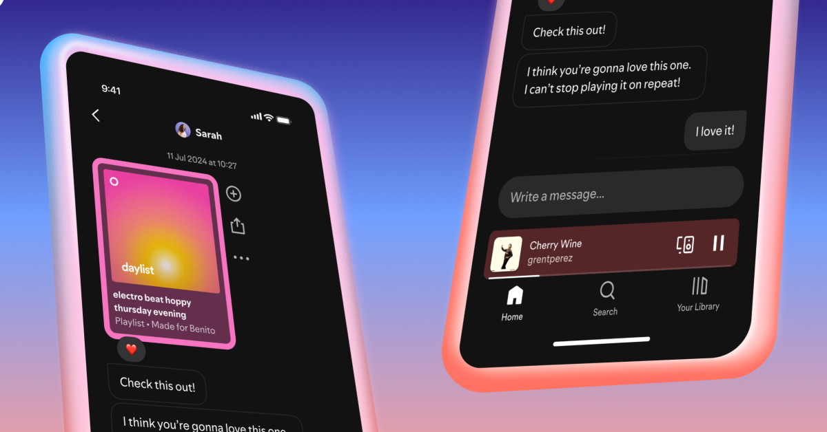Imagem destacada - Spotify lança função de mensagens diretas para compartilhar áudios dentro do app
